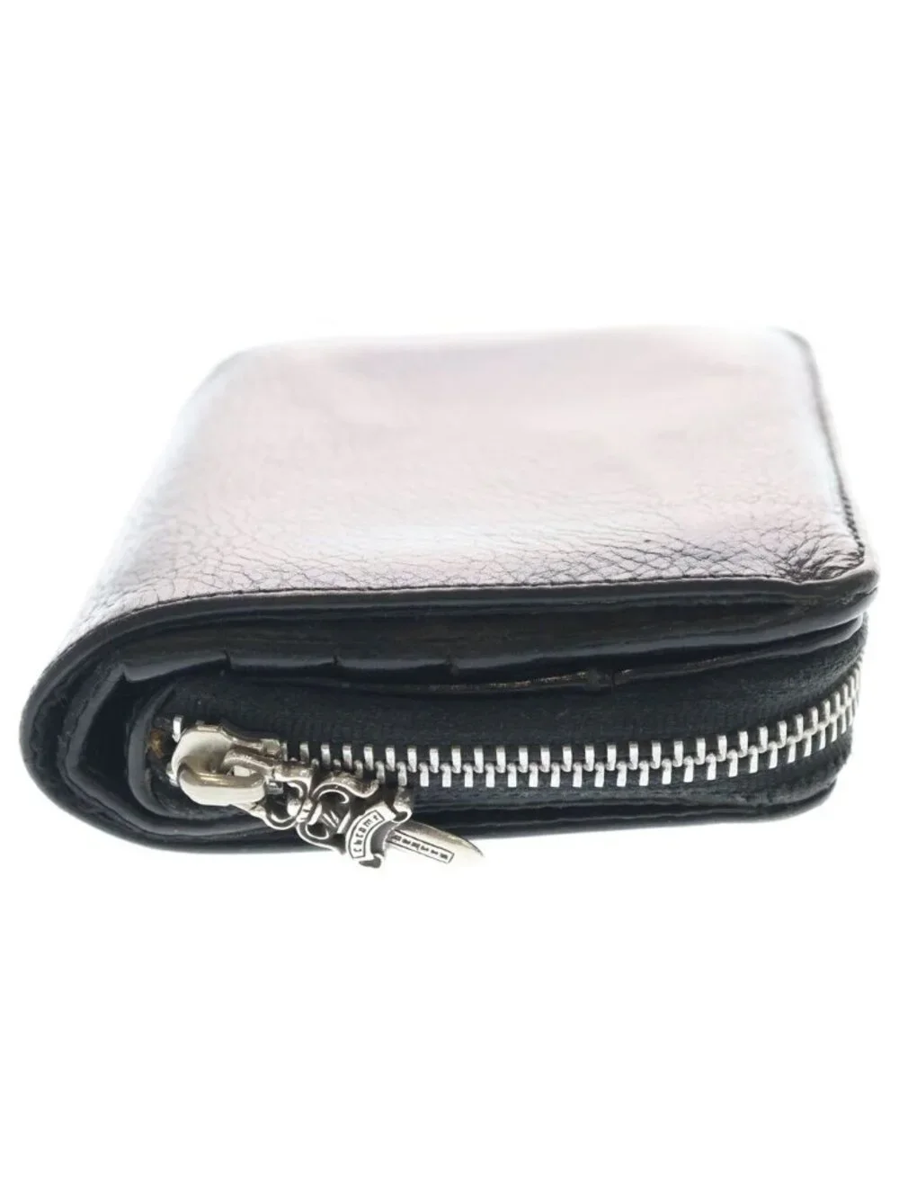 Chrome Hearts SQ Zip Bill Square Zip Leather Wallet Black